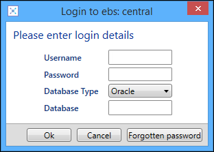 Login screen - Oracle